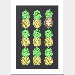 Hedgehog Pineapples Posters and Art